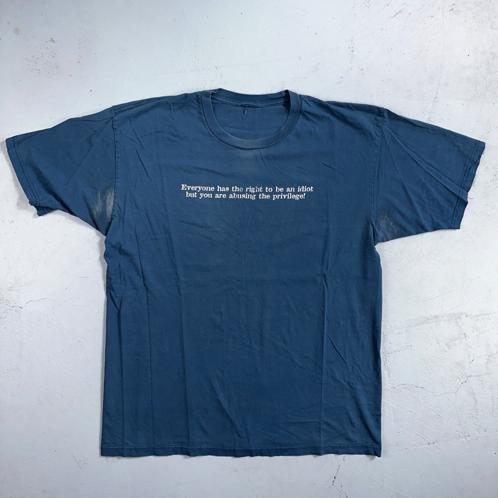 Funny Quote Idiot VTG T Shirt Y2K Text Typographic Comic Laugh Out Loud Joke