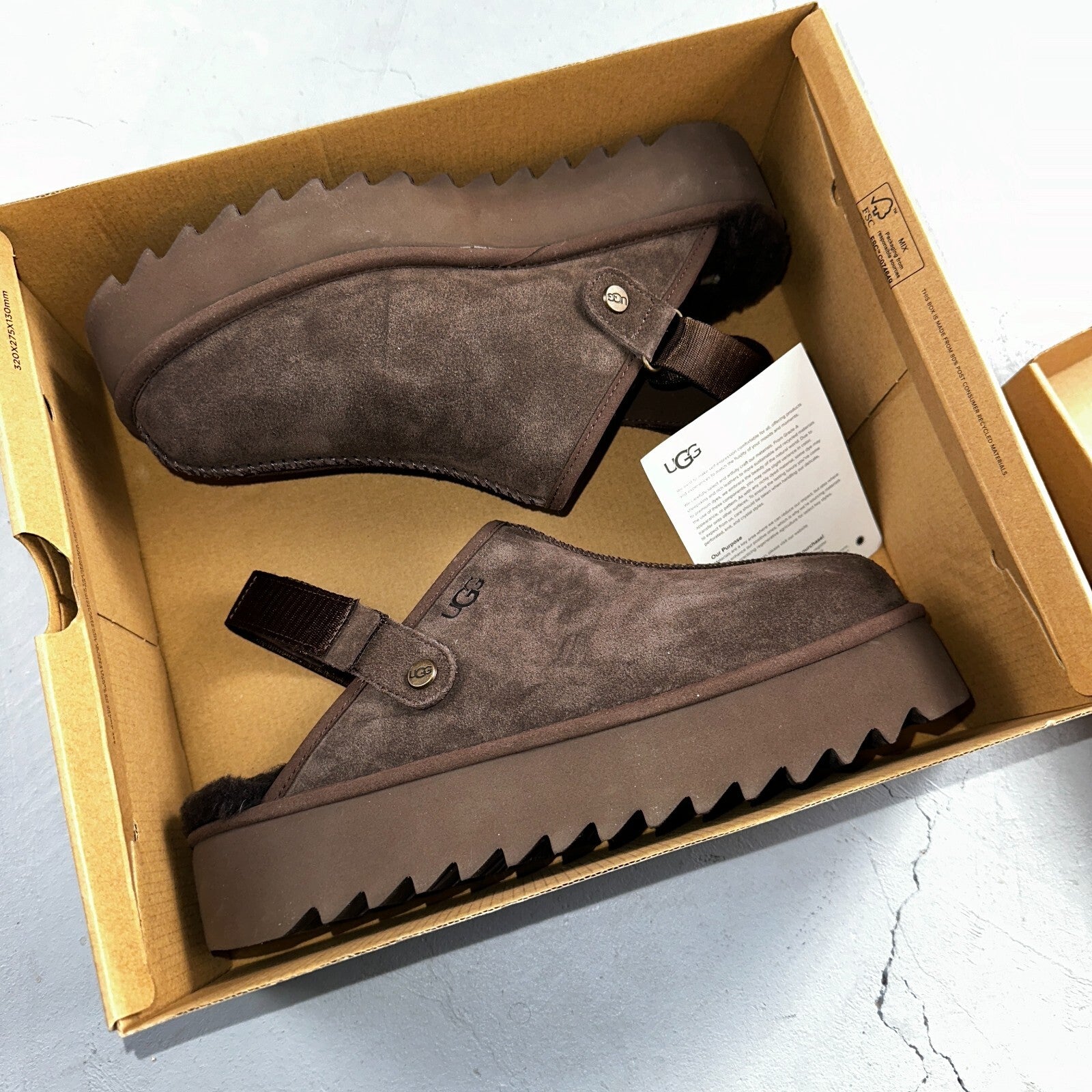 Ugg Australia Womens  Lanah Clog Platform Slipper Size 10 NIB Brown Chocolate