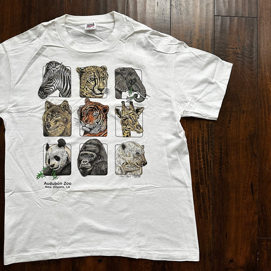 Anvil 90s Zoo Animals Cheetah Tigers Panda Vintage T Shirt Single Stitch 1990s