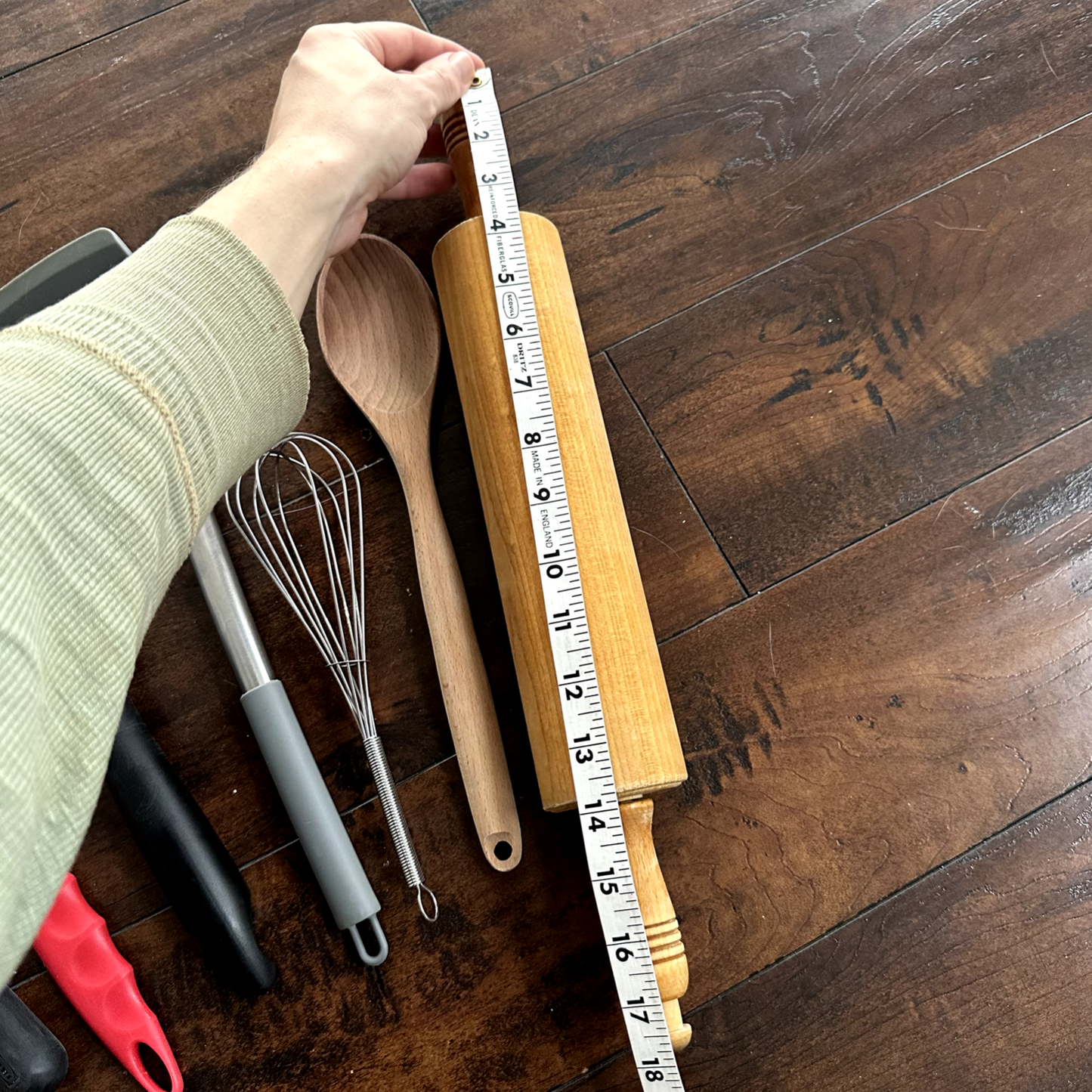 Kitchen Utensils Spatula Rolling Pin Wooden Spoon Mixing Spreading Glaze Lot Set