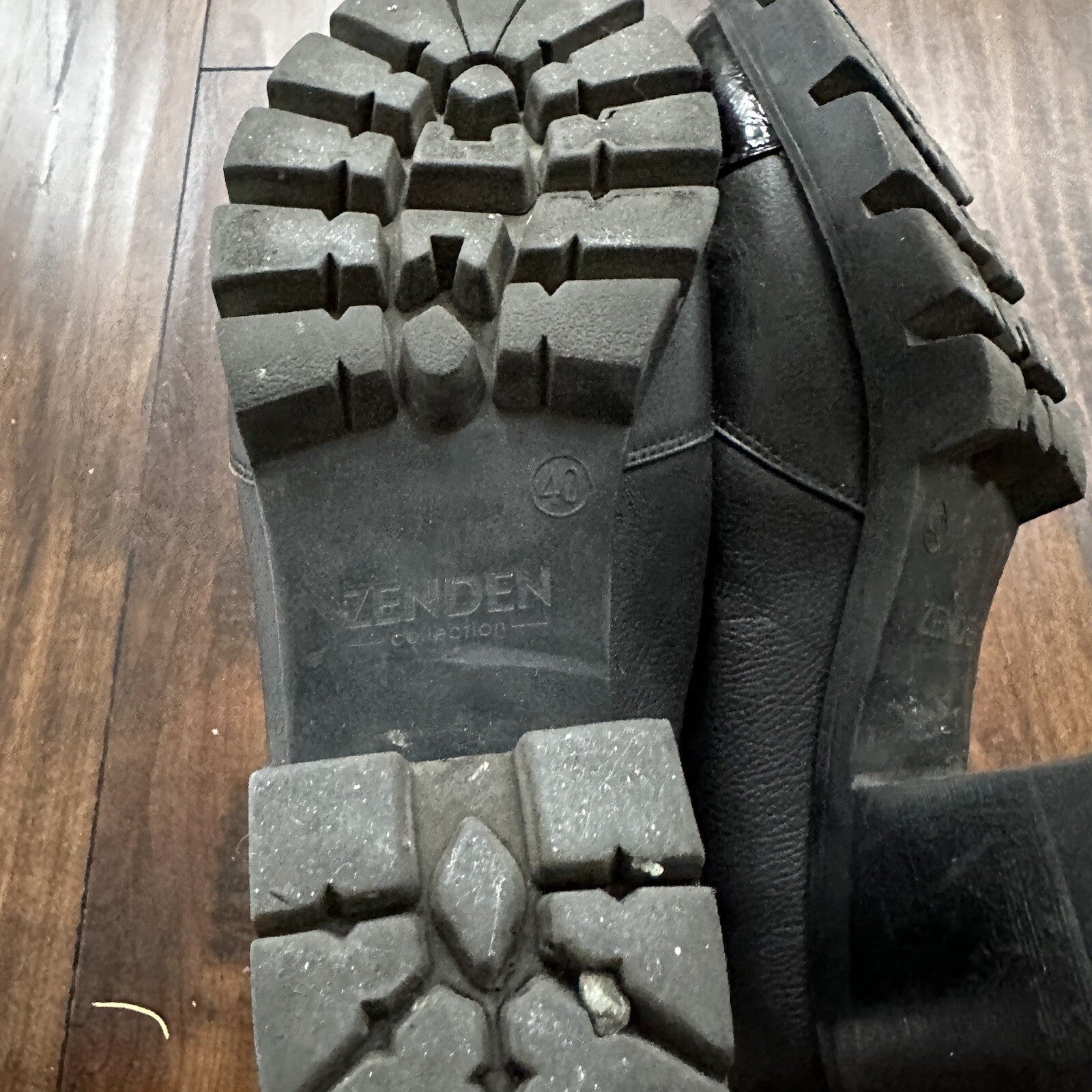 Zenden Genuine Leather Black Up Shoes 40 Euro Vtg Y2K Heels Mules Summer Dress