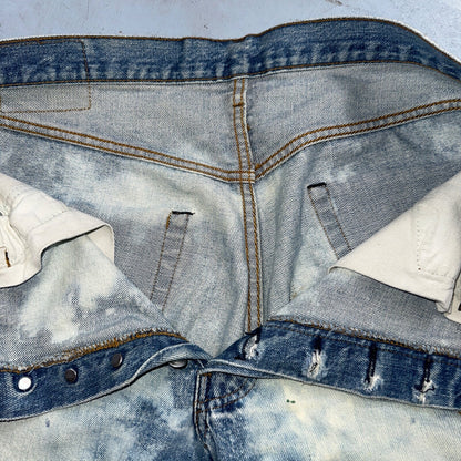 Levis 501 Vintage 80s Redline Selvedge USA XX Jeans Light Wash Stained Act 34x33