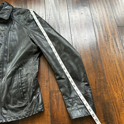 VTG 1950s Rockabilly Black Leather Talon Jacket Men 40 Zip 50s 60s 1960s Bike