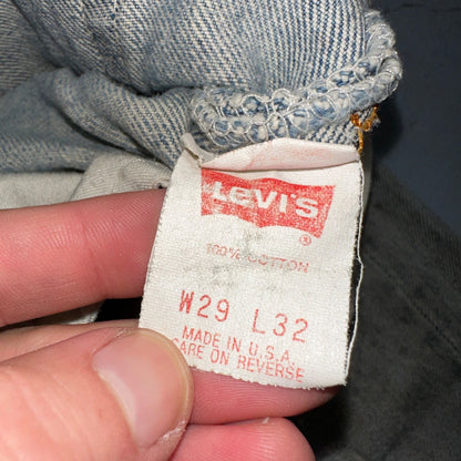 Levis 501 Vintage 90s USA XX Straight Leg Jeans Blue Light Wash 29x32 Act 28x31