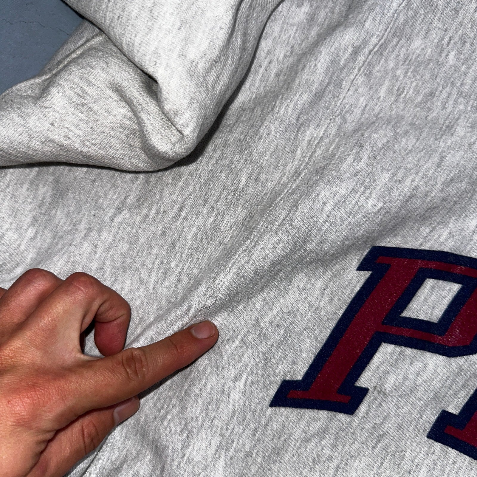 VTG 90s Champion Reverse Weave Crewneck Sweatshirt Gray USA Penn Law State