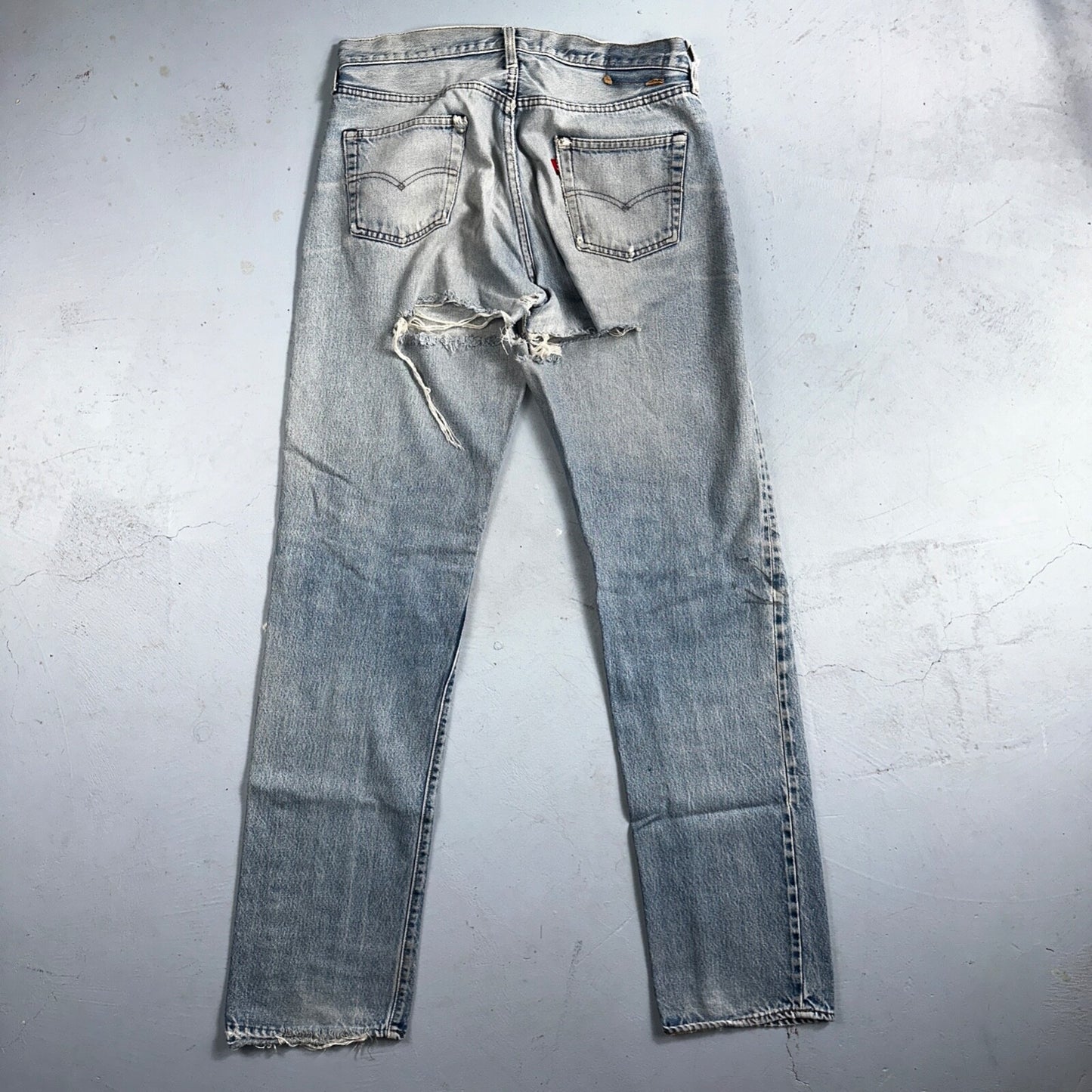 Levis 501 Vintage 80s Redline Selvedge USA XX Jeans Light Wash 34x40 Act 32x36