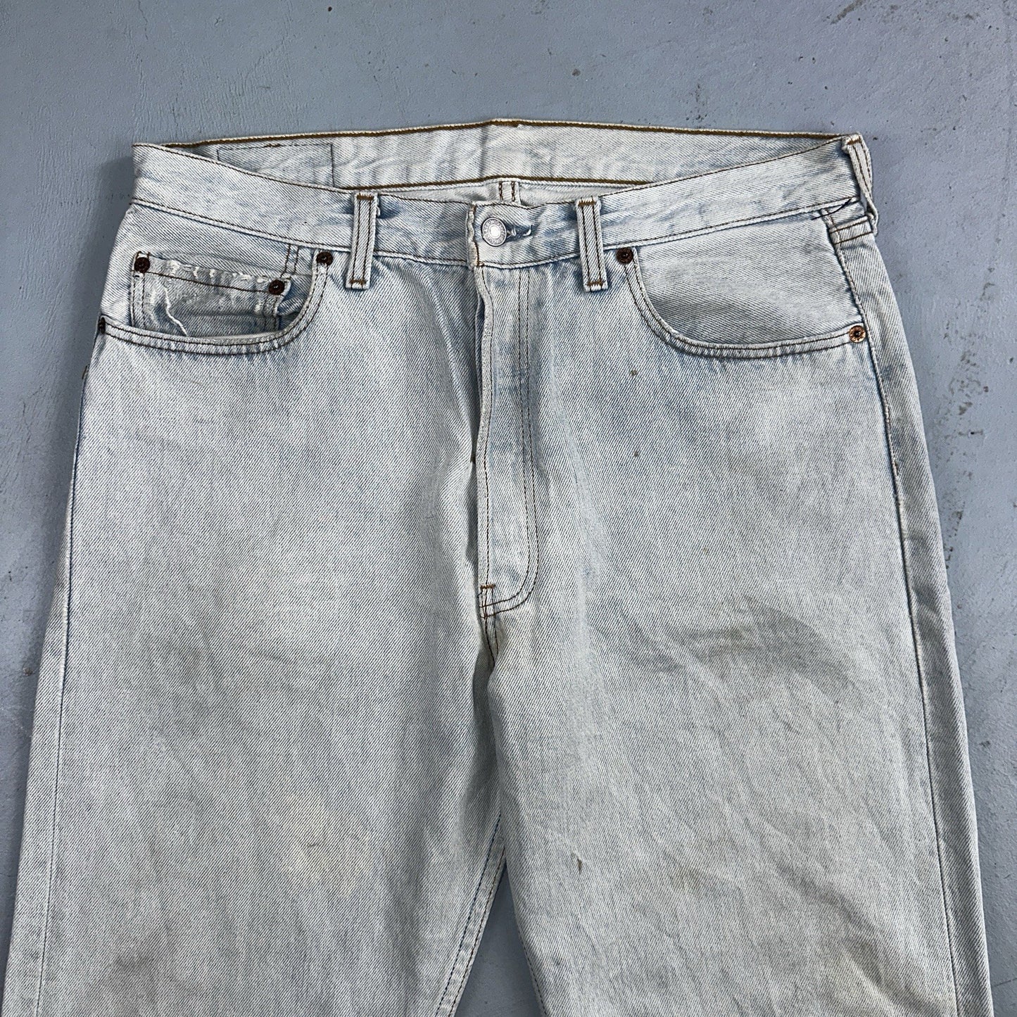 Levis 501 Vintage 90s Y2K XX Straight Leg Jeans Blue Light Wash 34x36 Act 33x31