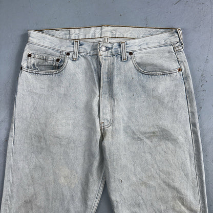 Levis 501 Vintage 90s Y2K XX Straight Leg Jeans Blue Light Wash 34x36 Act 33x31