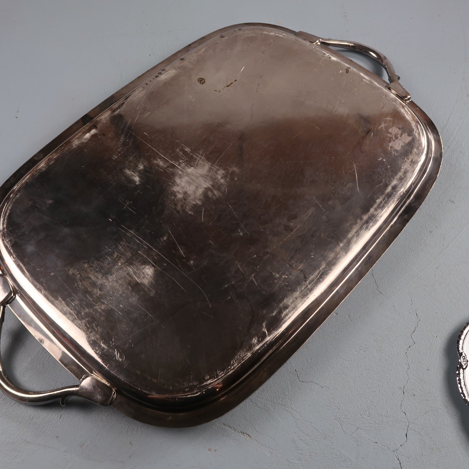 Vintage Baroque Victorian Not Silver Plated Platter Collection Lot Fancy Trays