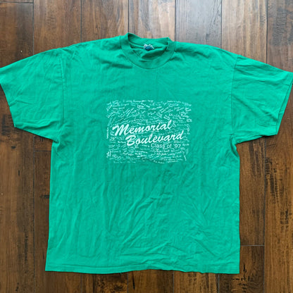 Music Green Cool Memorial Boulevard 1997 Vintage T Shirt 90s Autograph Rare