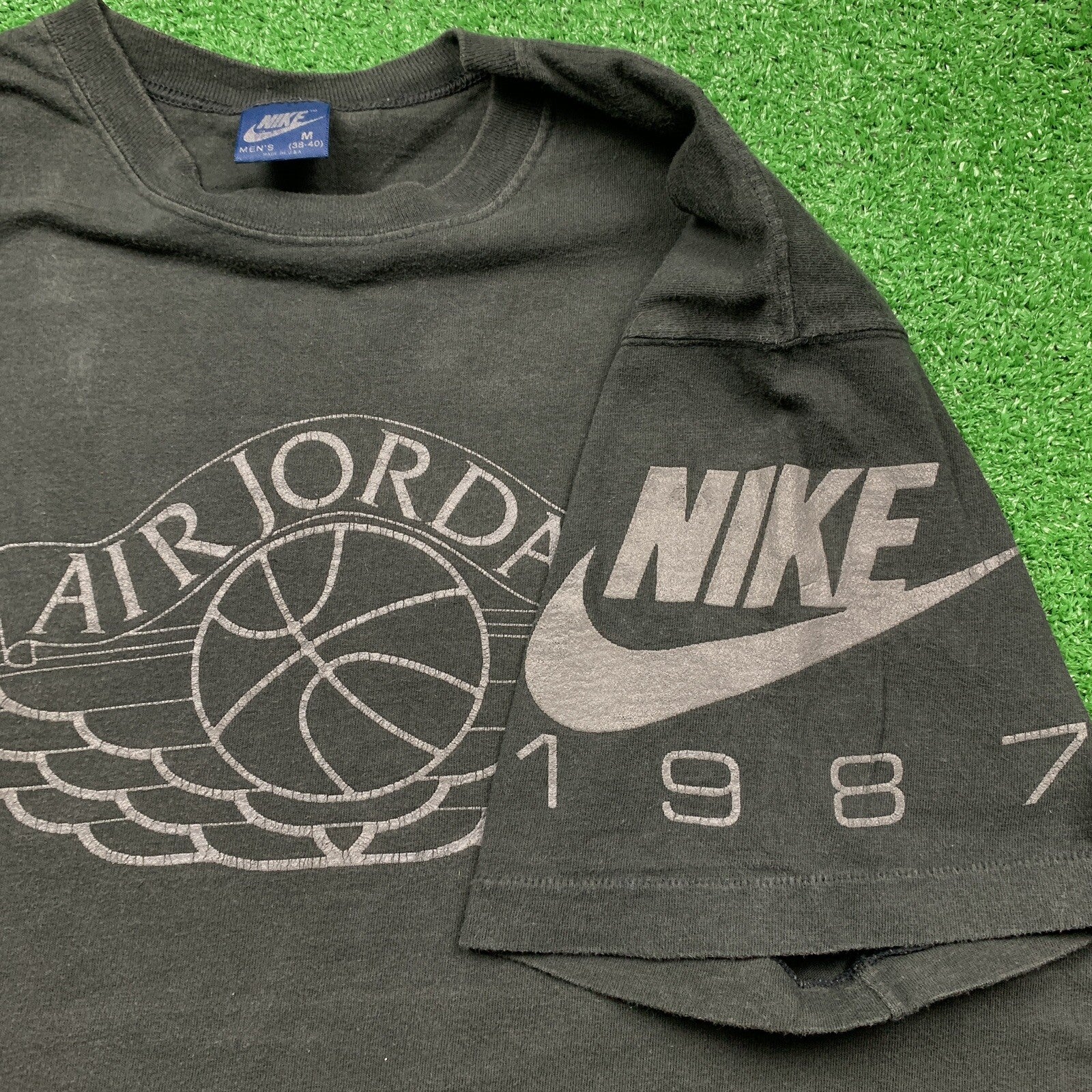 1987 Jordan Wings Vintage Nike T Shirt USA Rare Chicago 1985 1 Bred OG Promo