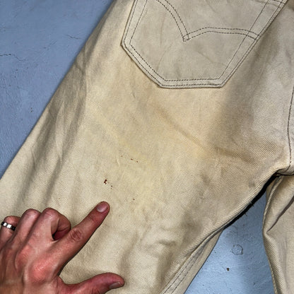 Levis 501 Vintage 90s USA XX Straight Leg Jeans Khaki Light Wash 31x30 Act 31x29