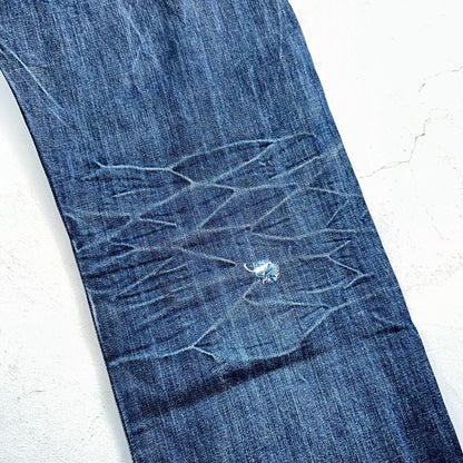 Levis 501 Y2K XX Straight Leg Jeans Blue VTG Whiskers Wash 36x32 Act 36x30