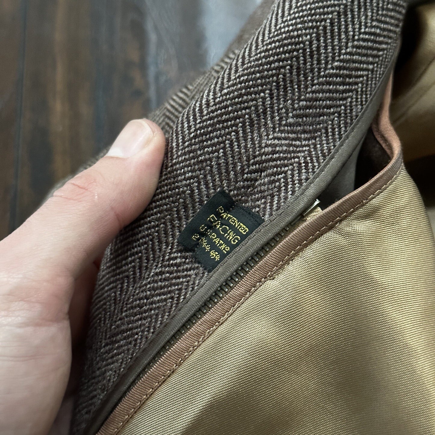 VTG 1960s Barron Anderson Herringbone Wool Overcoat USA Rockabilly 60s Lined