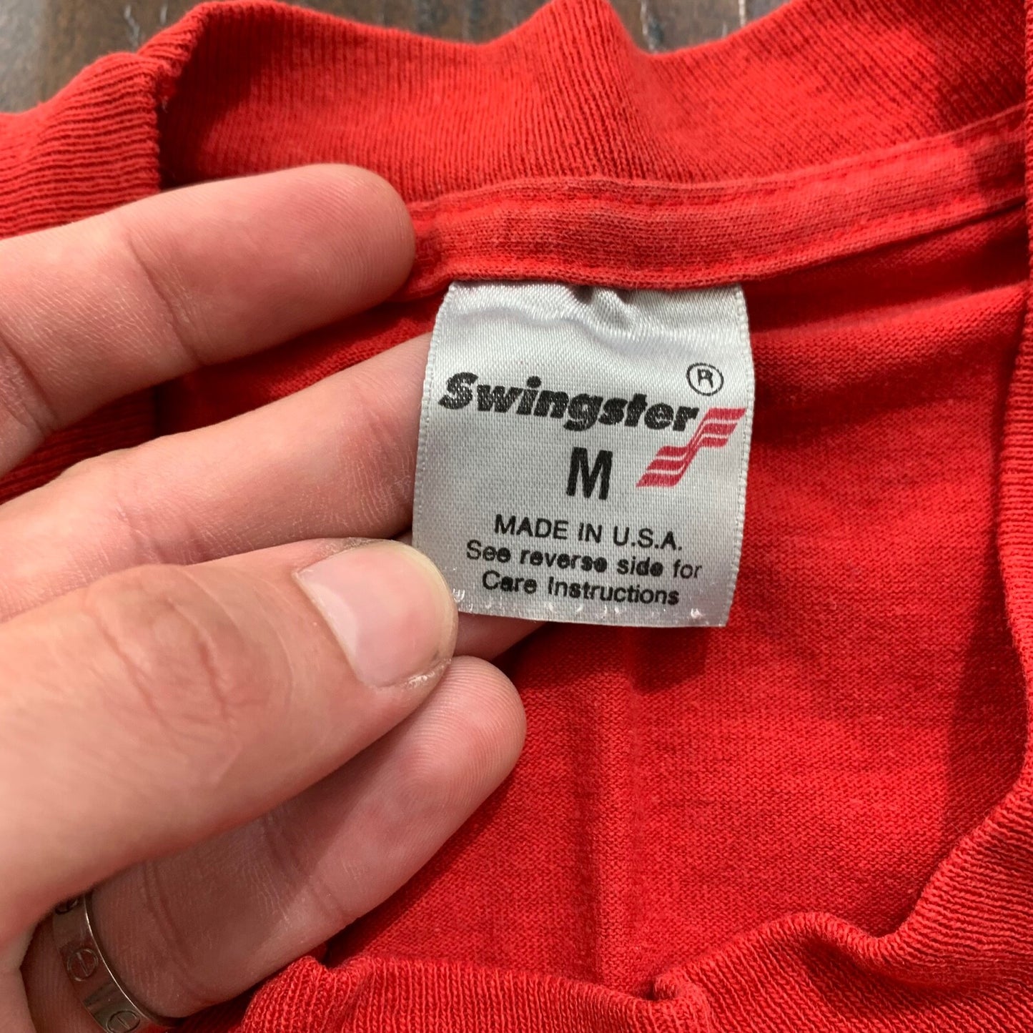 Chicago Bulls 90s Jordan Vintage T Shirt Swingster Classic Logo Medium Red 80s