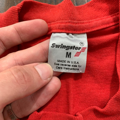 Chicago Bulls 90s Jordan Vintage T Shirt Swingster Classic Logo Medium Red 80s