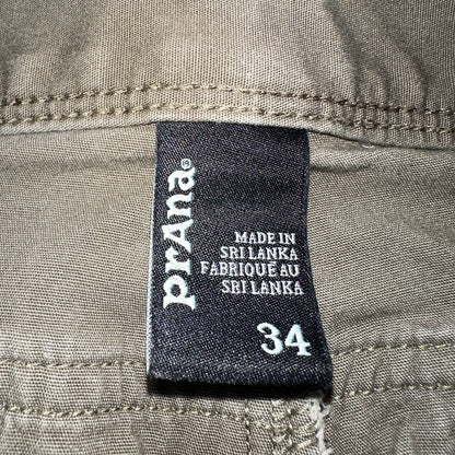 Prana Shorts Men 34 Brown Brown Organic Cotton Stretch Lightweight Casual 9"