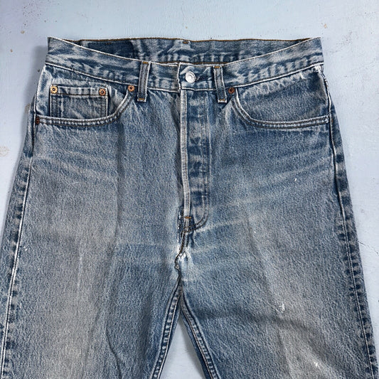 Levis 501 Vintage 90s USA XX Straight Leg Jeans 33x36 Light Wash Act 30x32