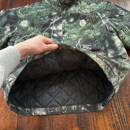 VTG West Camo Leaf Advanced Fleece Jacket Rain Coat Mens M 2004 PineTree Tree