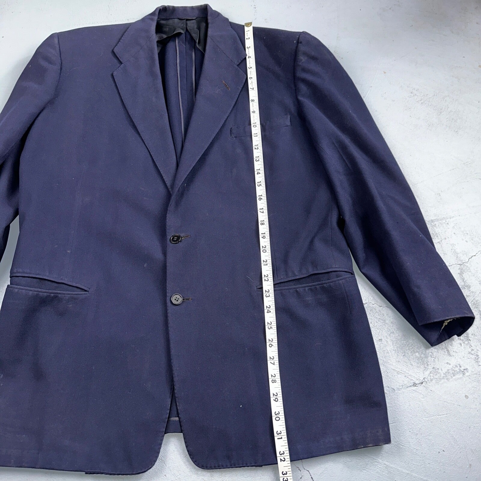 VTG Mens 2 PC Suit 42 Jacket Coat Pants Blue Rockabilly 1950s Thrashed Ripped