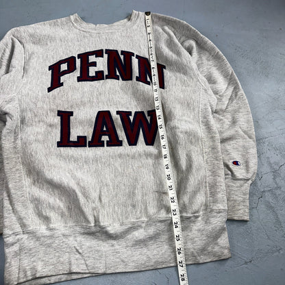 VTG 90s Champion Reverse Weave Crewneck Sweatshirt Gray USA Penn Law State