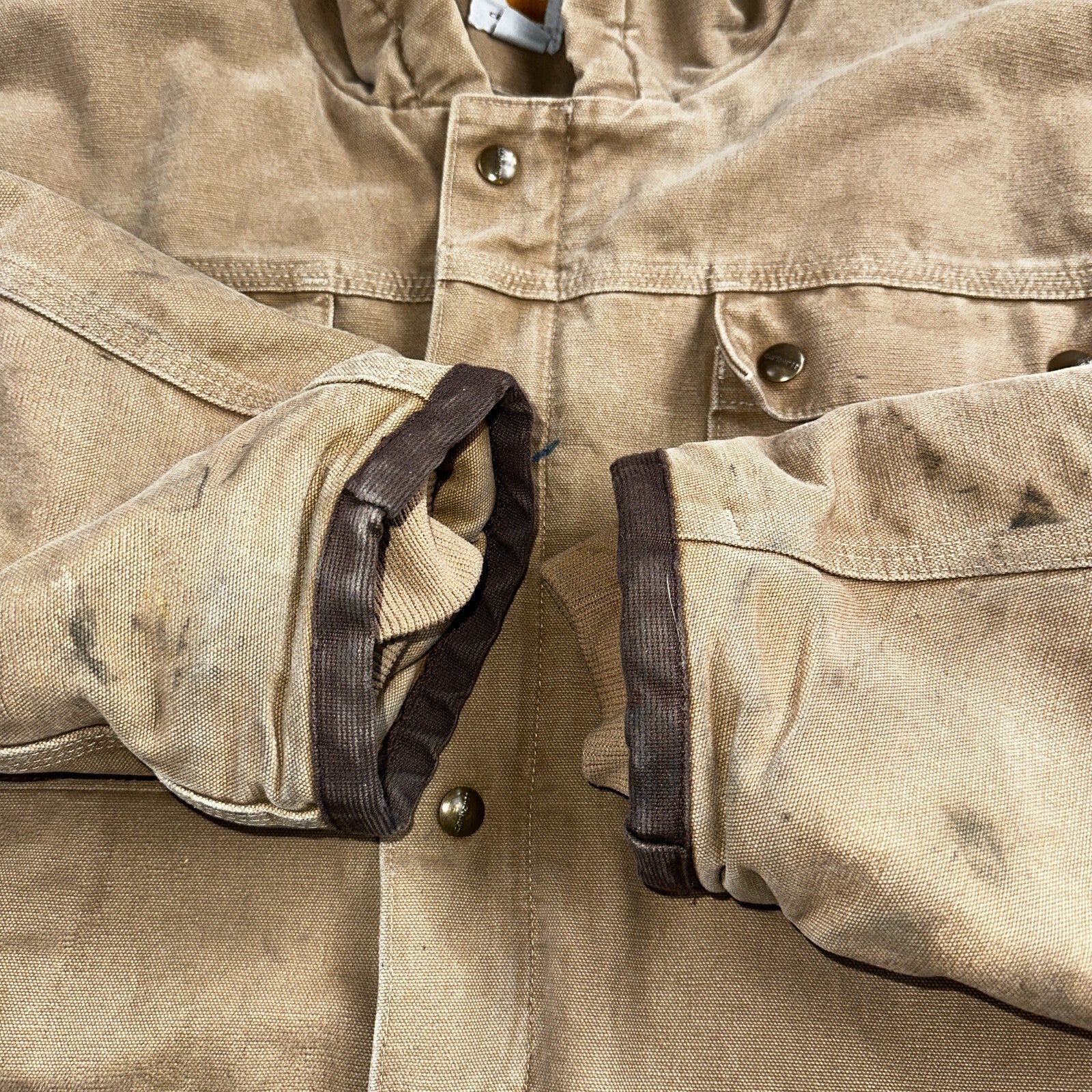 Carhartt VTG Bartlett Jacket 2XL Regular Brown Hooded Sherpa Lined 102285 Y2K