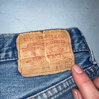 Levis 501 VTG 70s SS Redline Selvedge Jeans XX Med Wash 35x32 Act 32x28