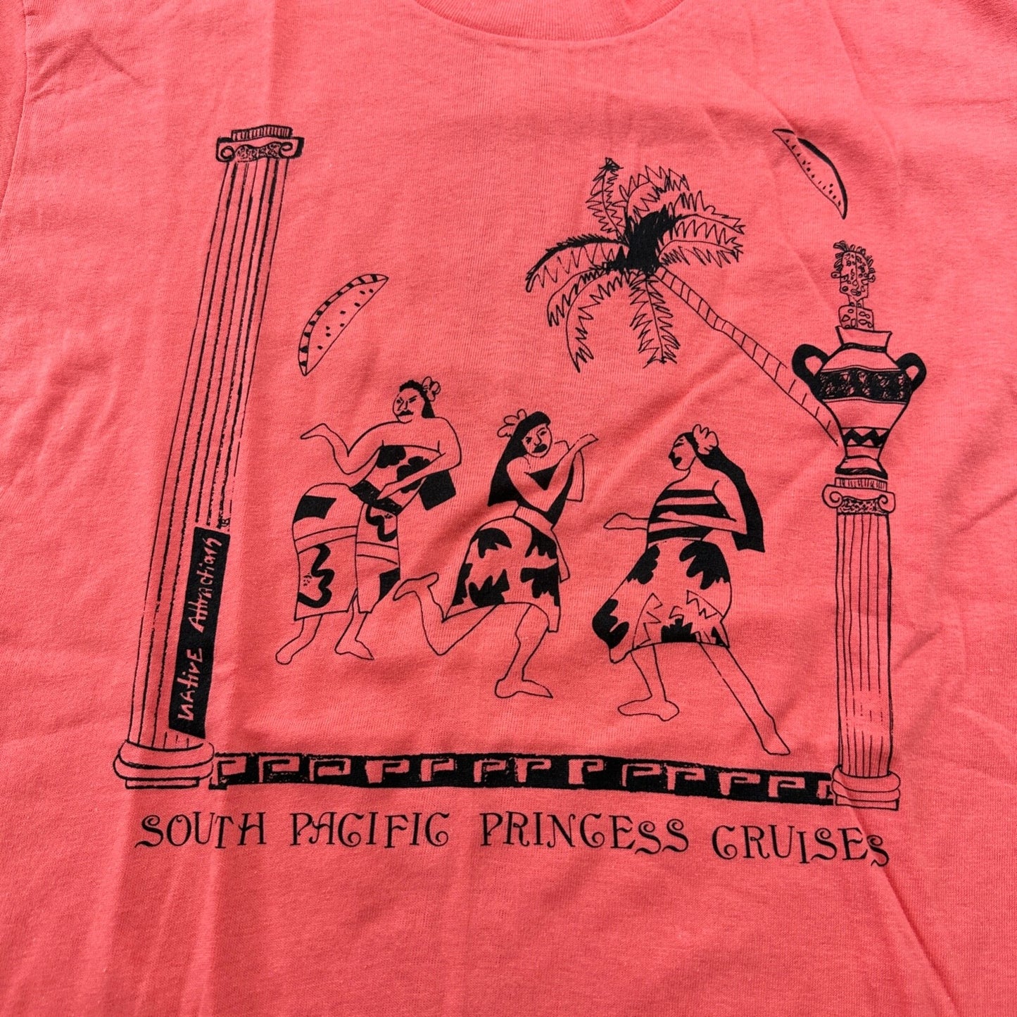 South Pacific Princess Cruises VTG T Shirt Mexico Travel USA Pink Hot Girls