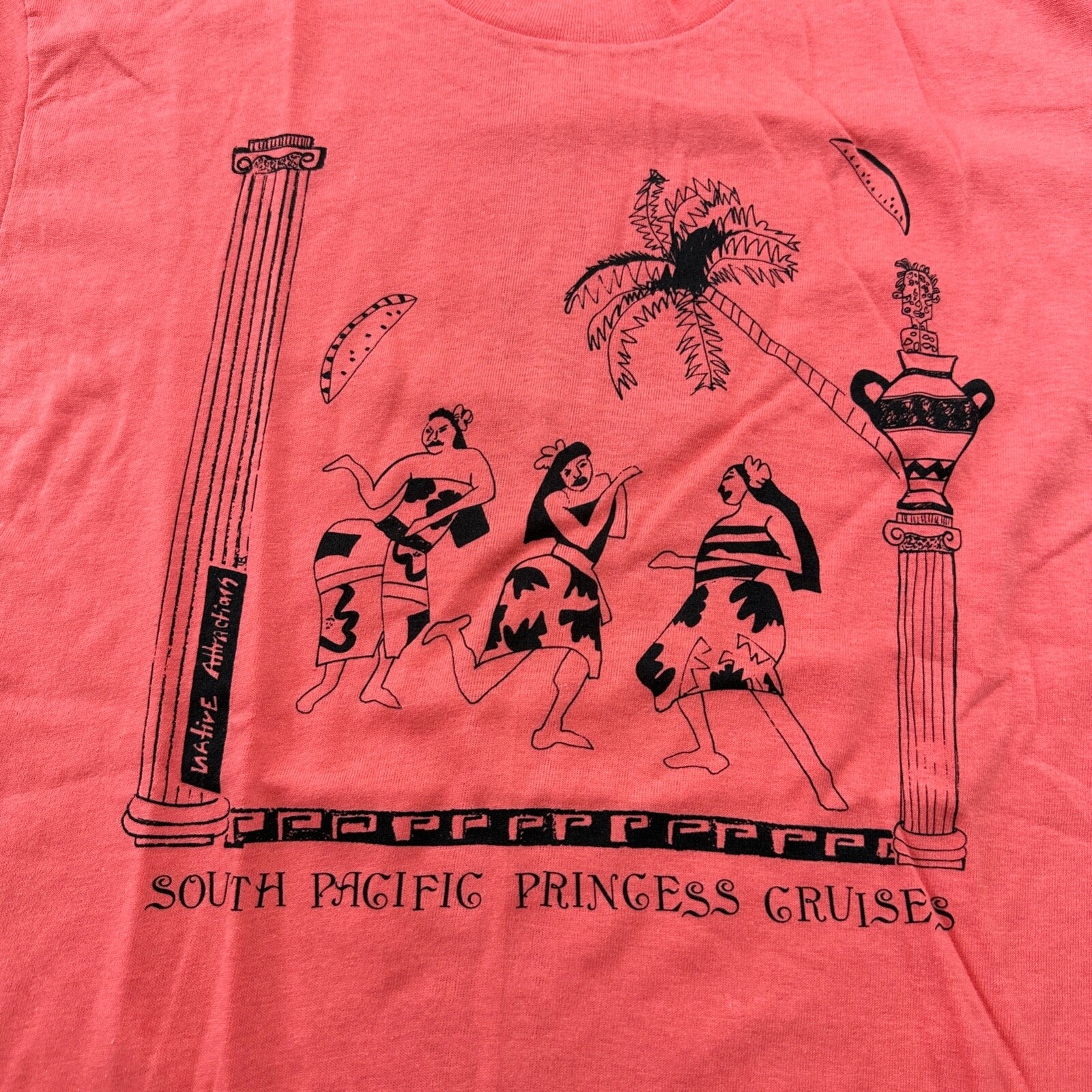 South Pacific Princess Cruises VTG T Shirt Mexico Travel USA Pink Hot Girls