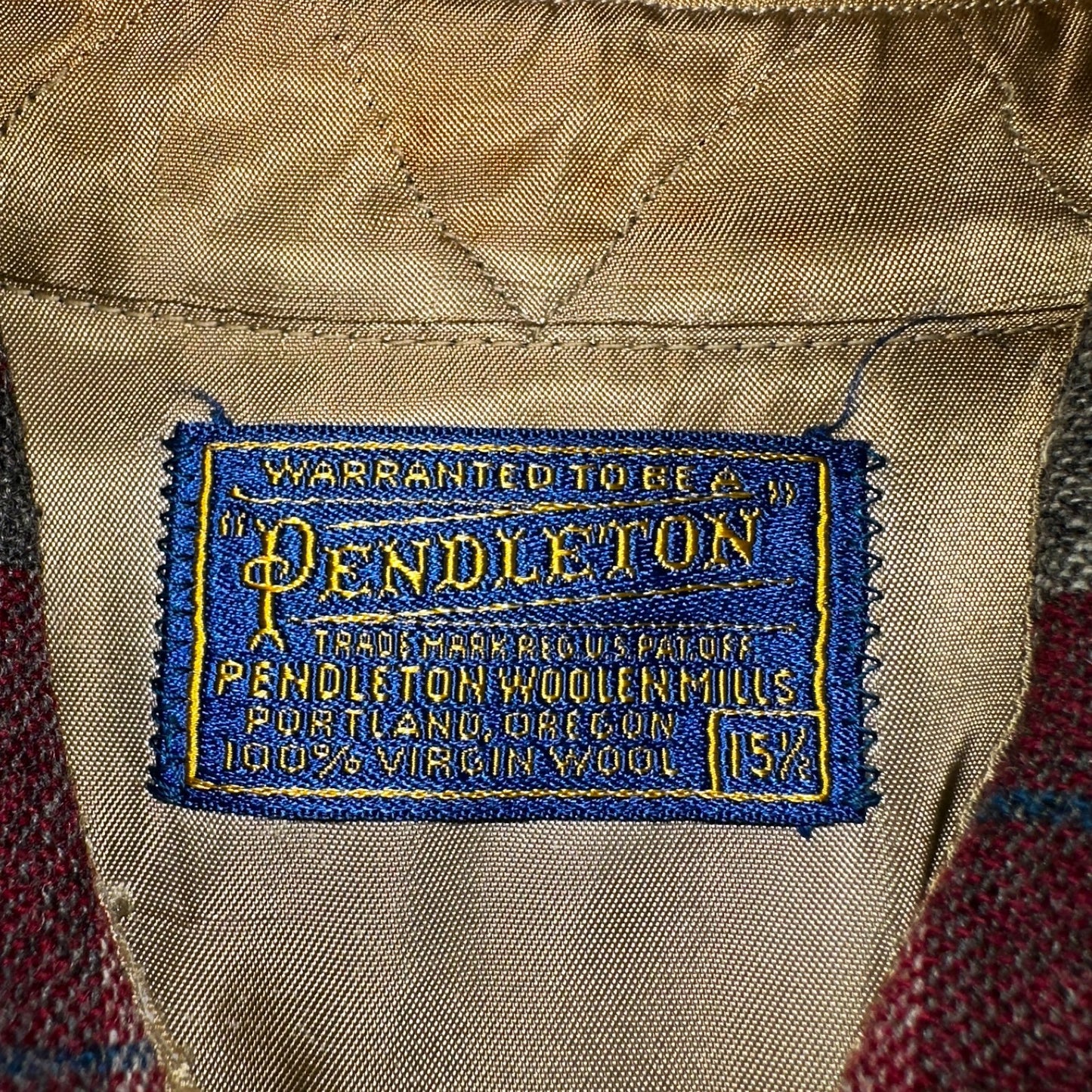 Pendleton VTG Burnside Shirt Plaid 100% Wool Button Down Size M Plaid 1950s Camp