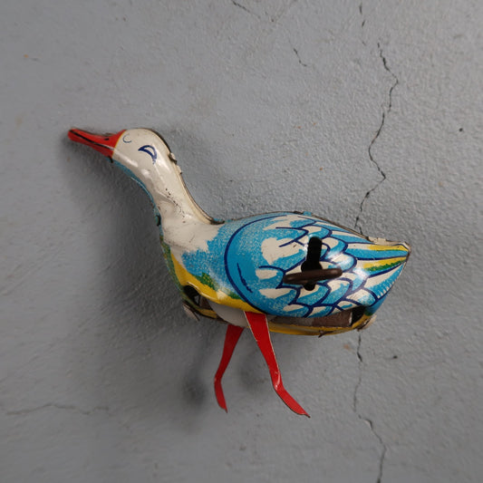 Vintage Inakita Wind Up Tin Goose Made In Japan Working Condition Includes Key