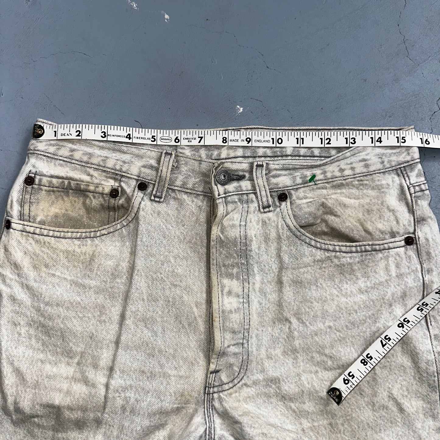 Levis 501 Vintage 90s USA XX Straight Leg Jeans 31x30 Gray Light Wash Act 31x29