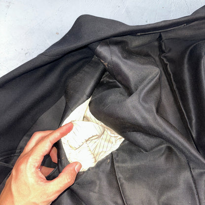 Antique 3 Pc Edwardian Morning Suit Black Wool Frock Coat Vest Pants 1890s 1900s