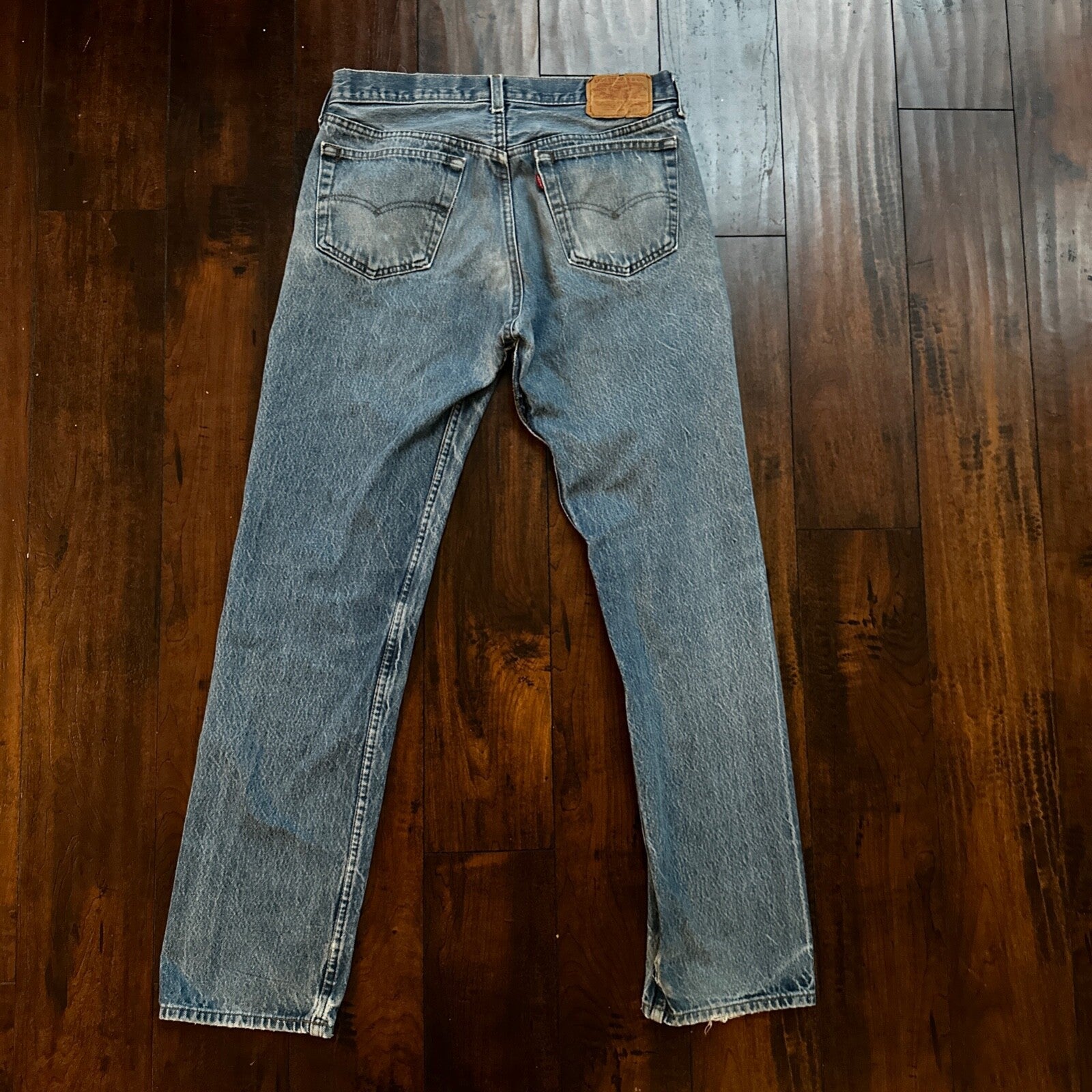 VTG 80s Levis 501 Button Fly 35x32 USA Tag Jeans Straight Wash Blue XX Act 31x31