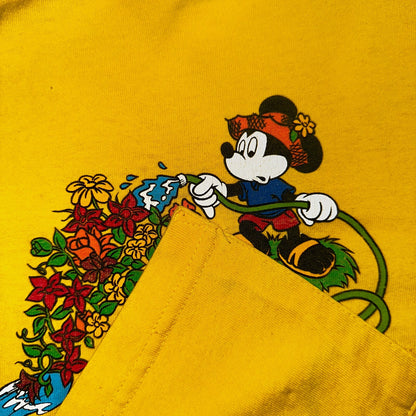 Disney Mickey Mouse Tilted Pocket 90s VTG T Shirt Y2K Goofy Cute Graphic Fun
