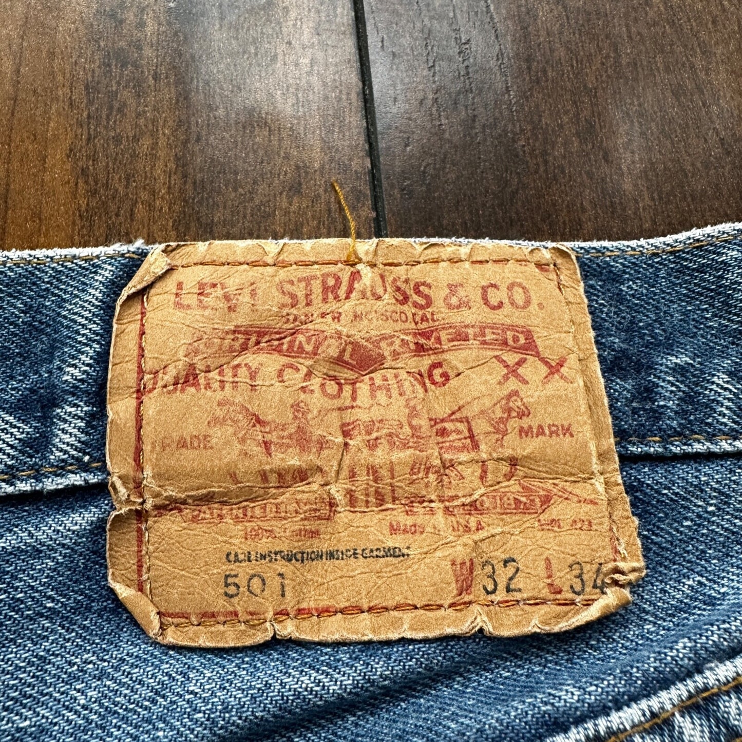 Levis Vintage 80s Redline Selvedge USA 501 XX Jeans 66 70s 32x34 Act 29x25