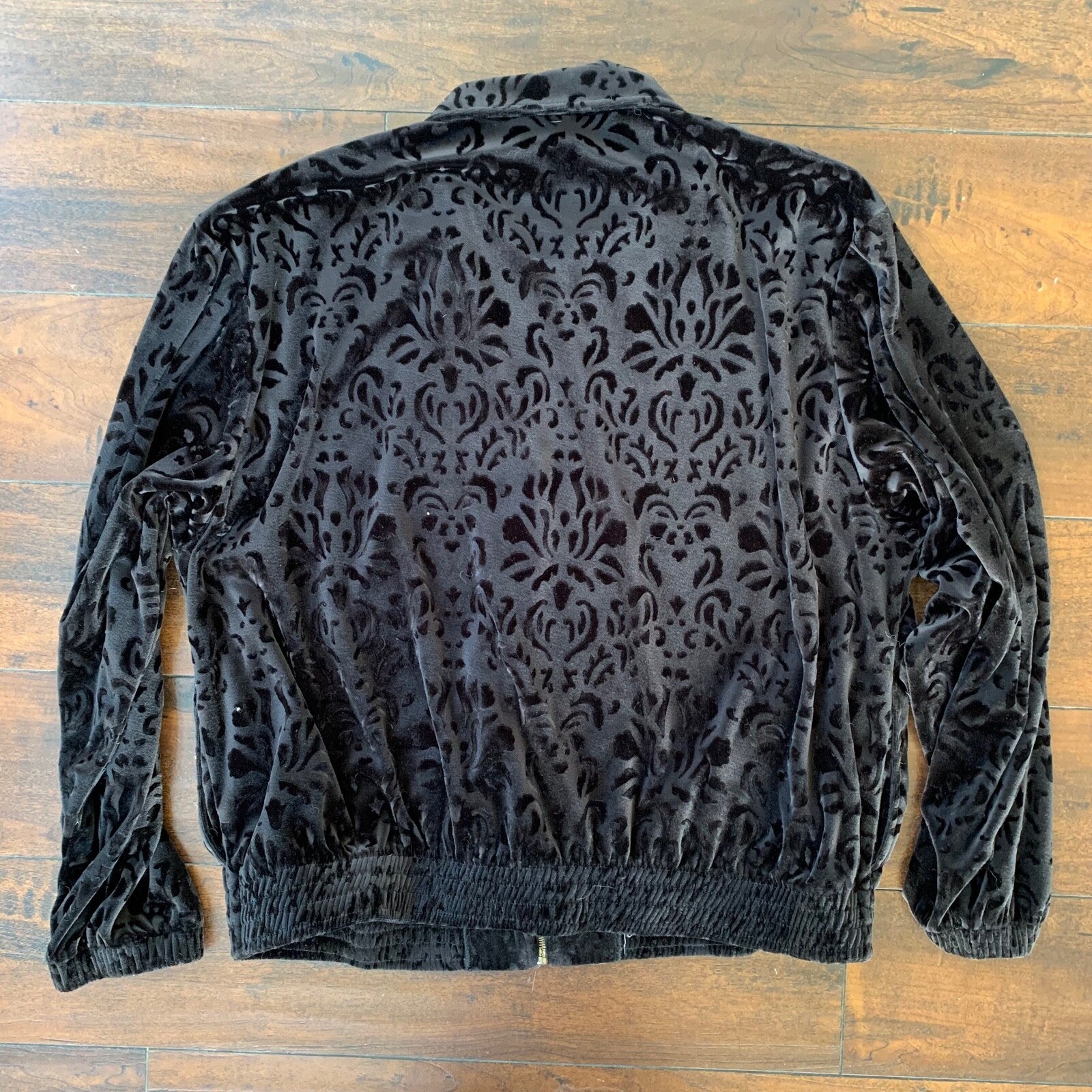 Womens Teddi Zip Up Jacket Size Large L Black Figure 80s 90s USA Cool 