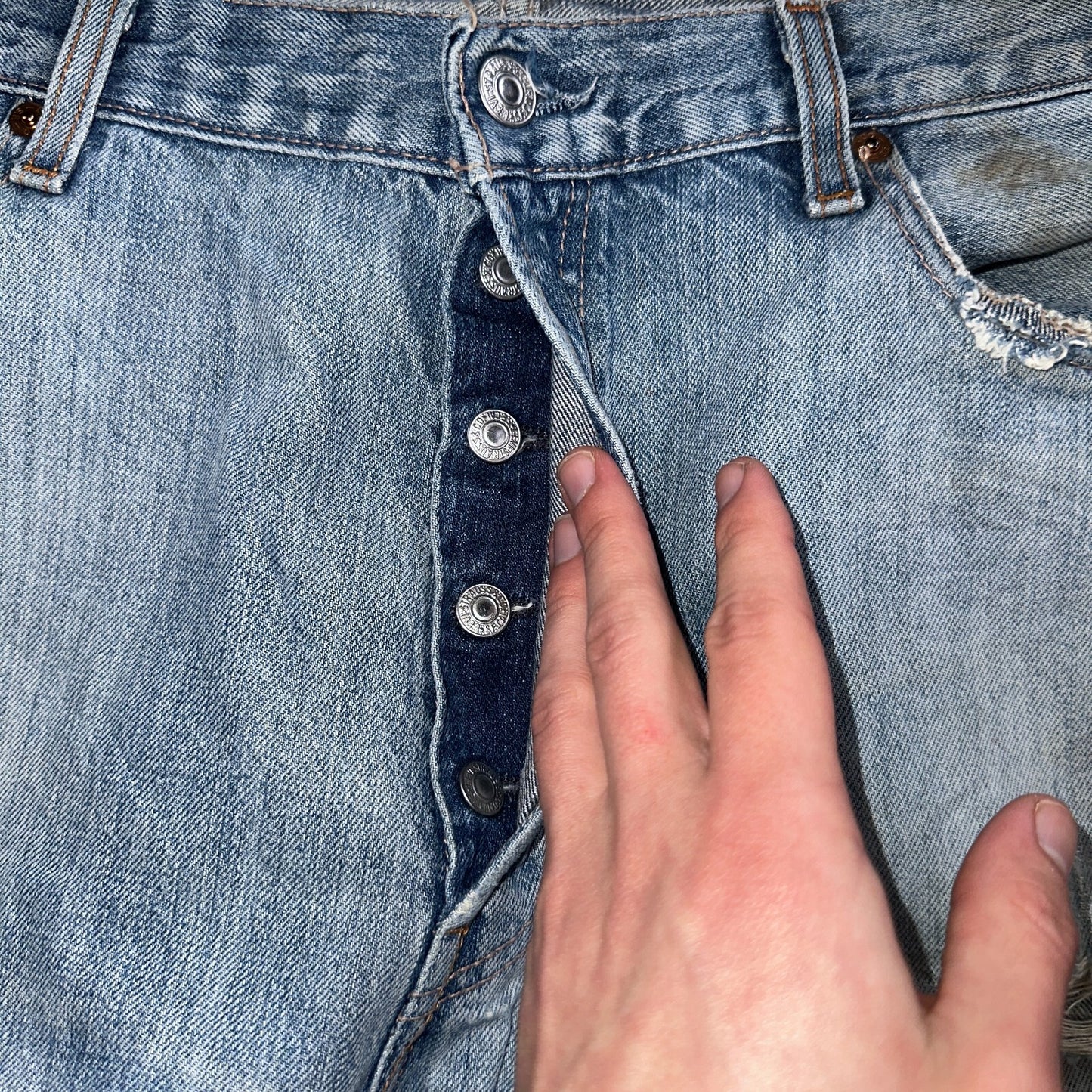 Levis 501 Vintage Y2K XX Straight Leg Jeans Blue Light Wash 38x34 Act 38x32