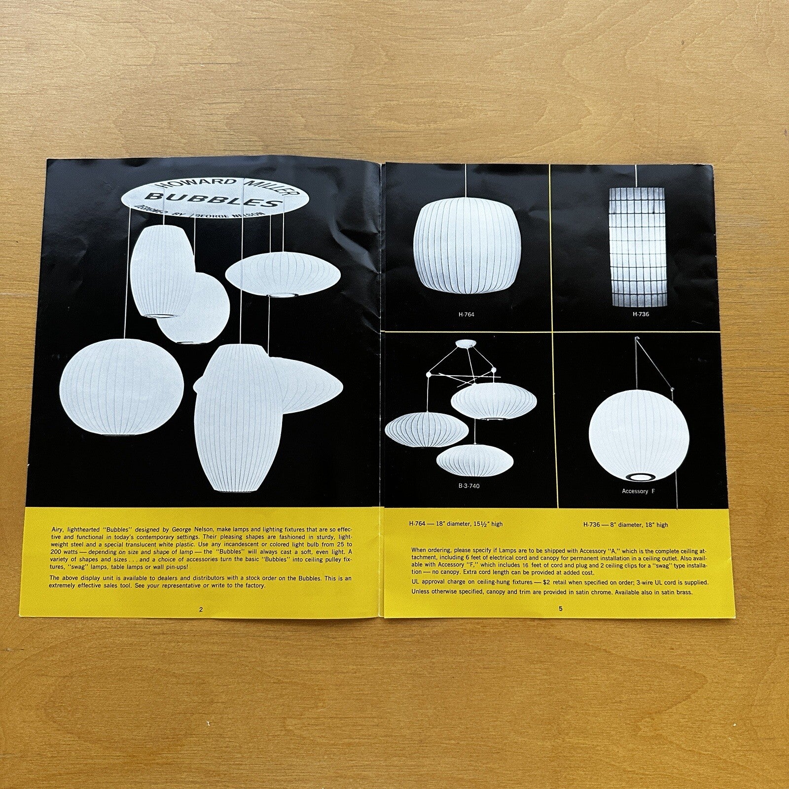 George Nelson Howard Miller Lighting Advertisement Print 1950s 50s Bubble Ad