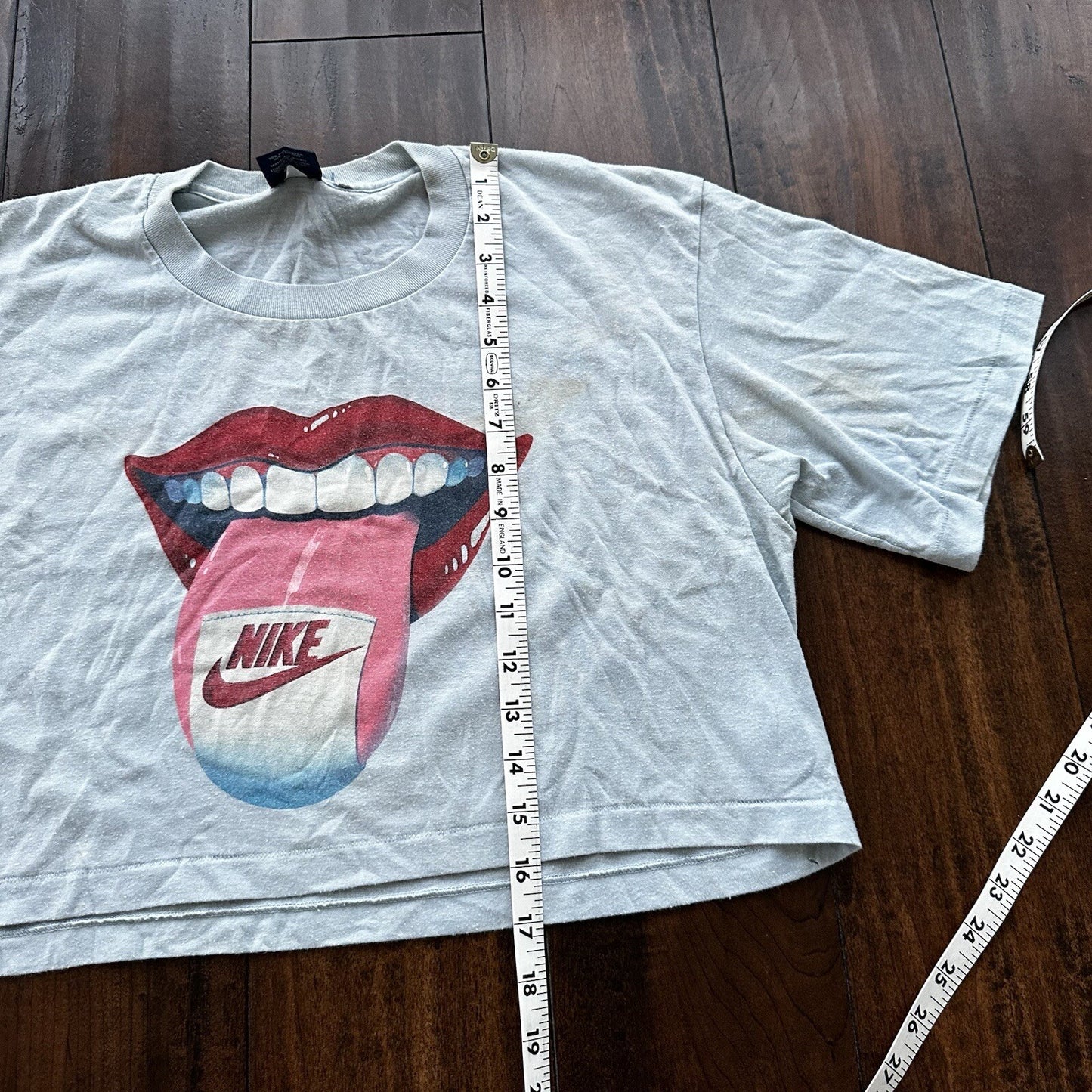 Nike Lips Vintage T Shirt 80s USA Rare Crop Grunge Skate Hot Dare Tongue Gym