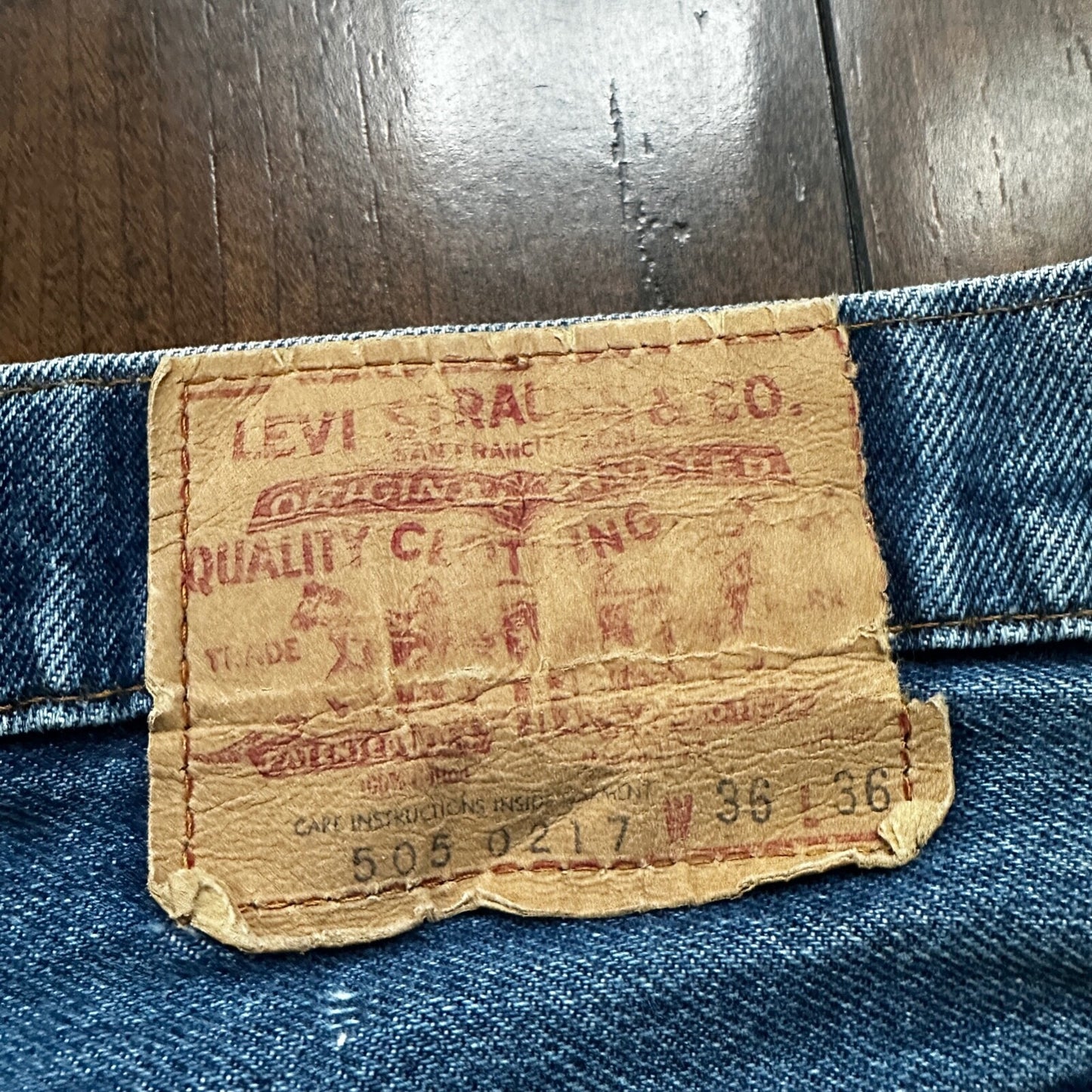 Vintage 80s Levis 505 36x36 USA Blue Jeans 501 Act 34x34 Med Wash