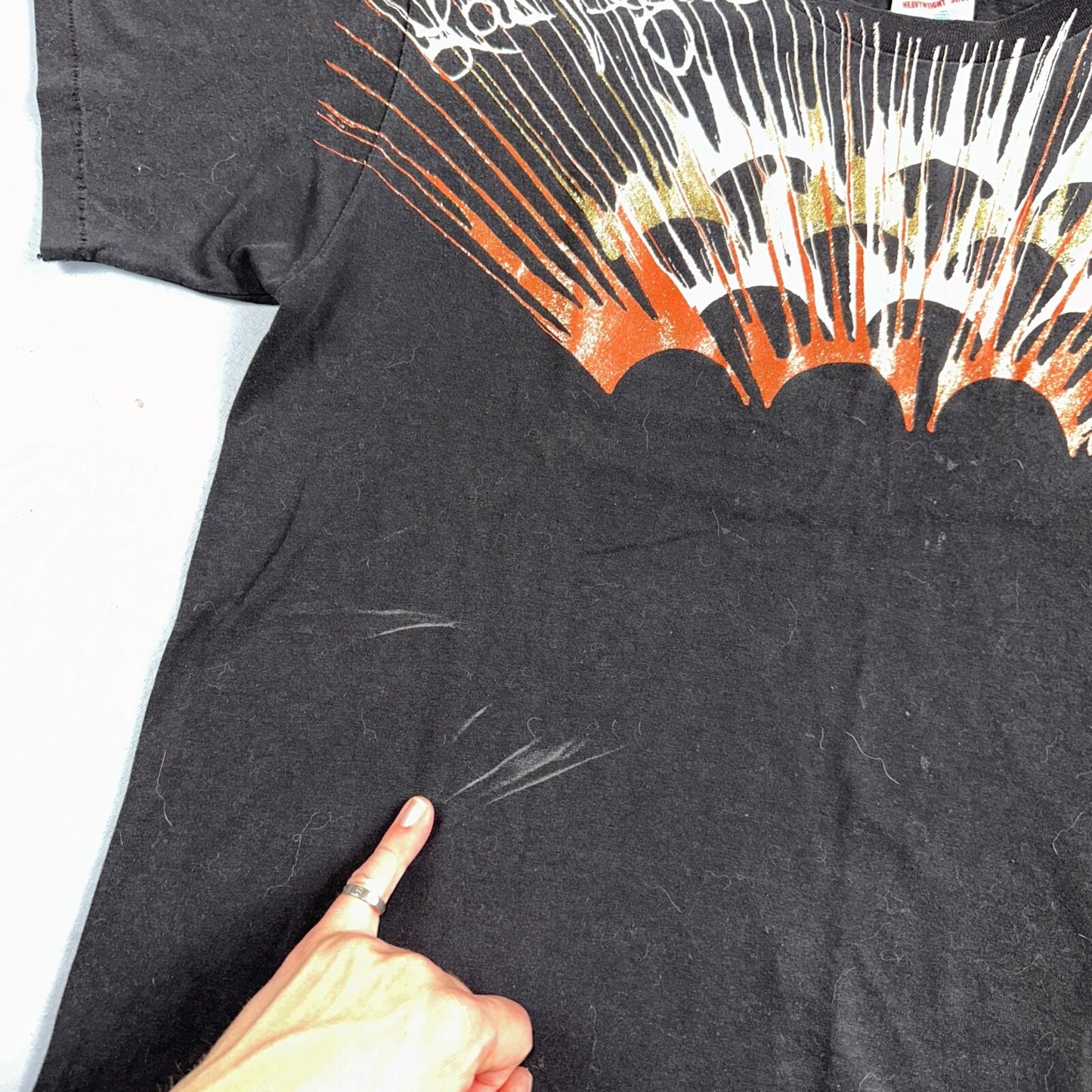 Hanes Las Vegas Nevada Glittery VTG T Shirt New Years Paint Splash Casino 90s