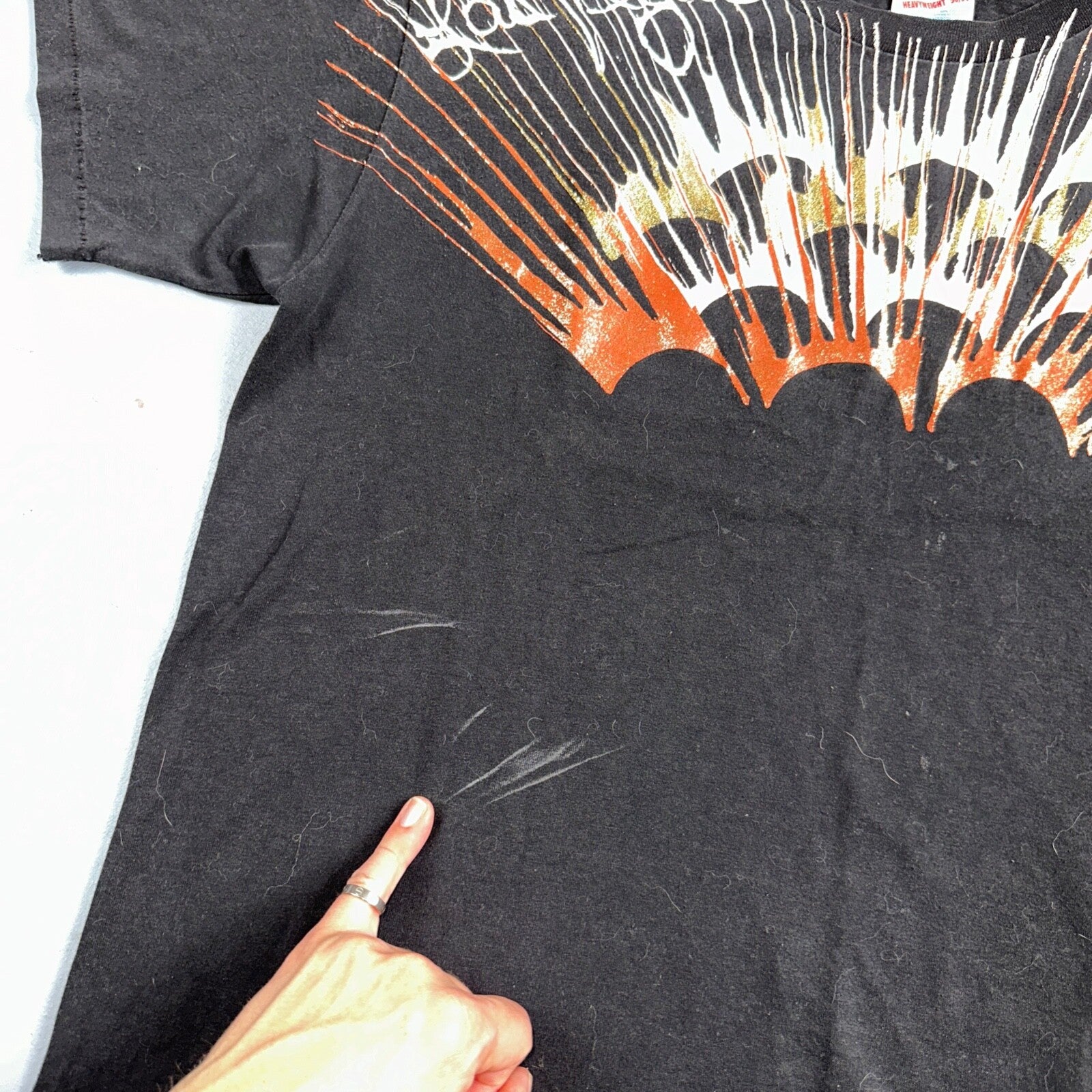 Hanes Las Vegas Nevada Glittery VTG T Shirt New Years Paint Splash Casino 90s