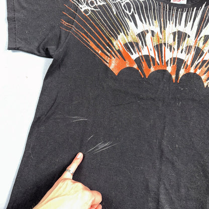 Hanes Las Vegas Nevada Glittery VTG T Shirt New Years Paint Splash Casino 90s