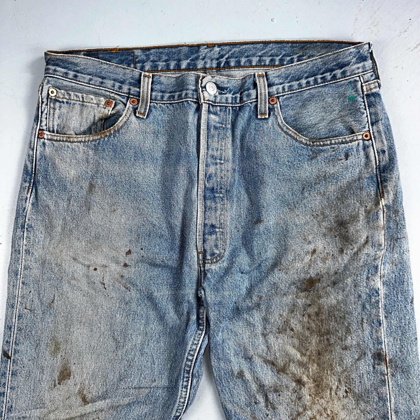 Levis 501 Vintage 90s Europe Straight Leg Jeans Blue Light Wash 36x36 Act 34x29