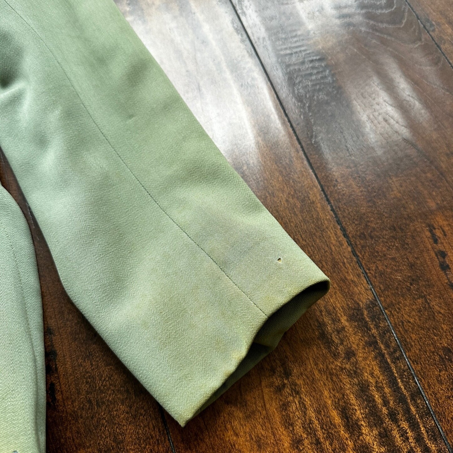 1950s Teal Green VTG 2 Piece Womens Houndstooth Suit Joselli MCM Wool 50s 40s