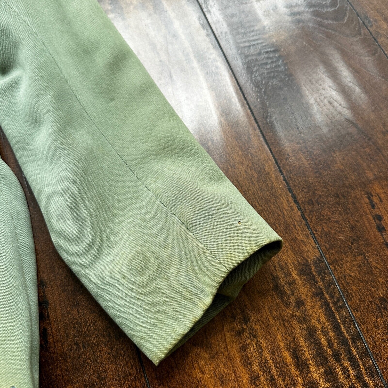 1950s Teal Green VTG 2 Piece Womens Houndstooth Suit Joselli MCM Wool 50s 40s