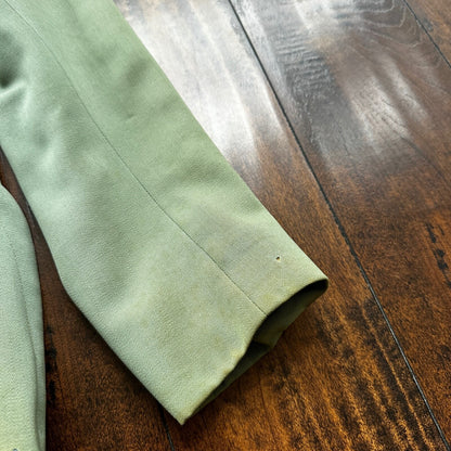 1950s Teal Green VTG 2 Piece Womens Houndstooth Suit Joselli MCM Wool 50s 40s