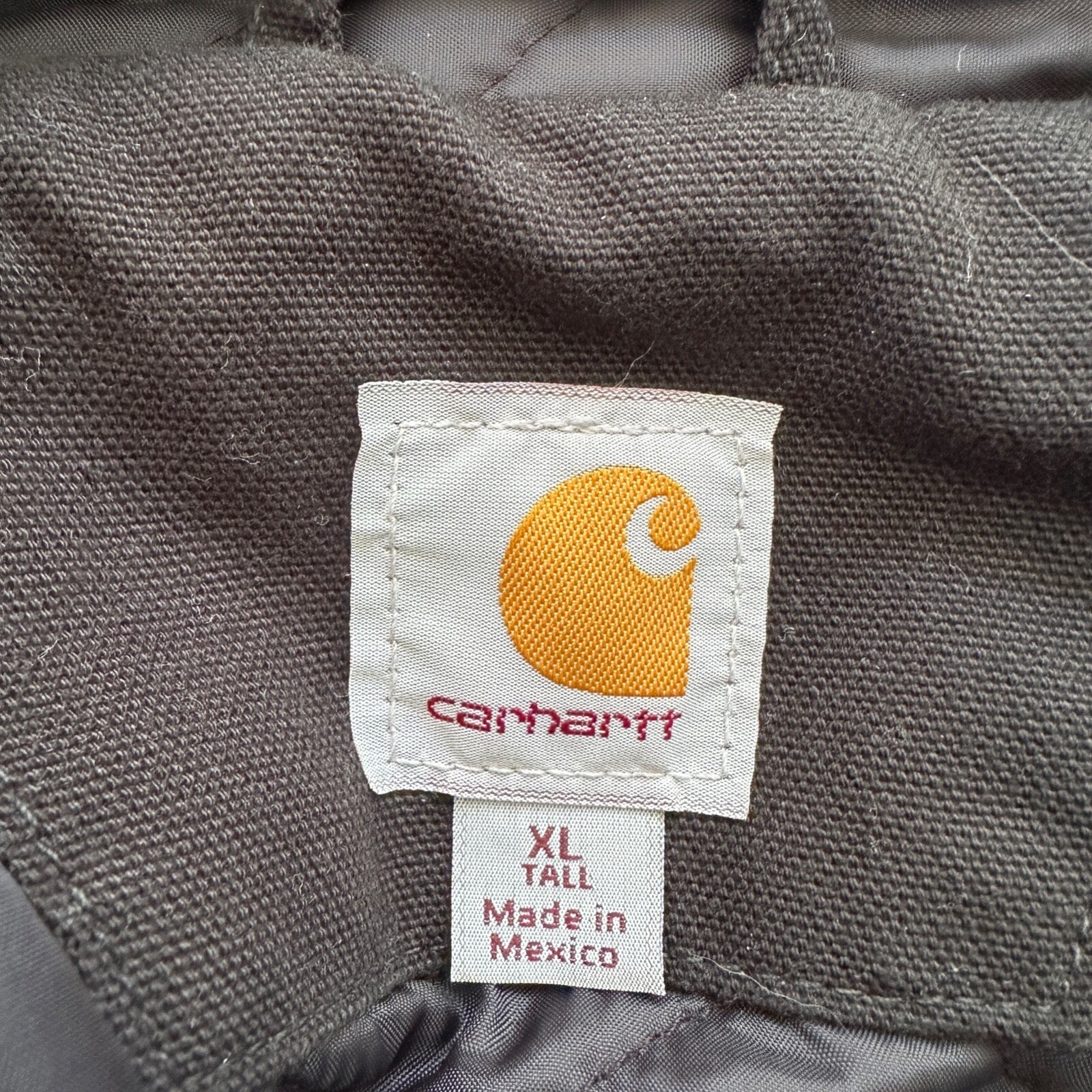 VTG Carhartt Active Jacket Adult XL Duck Canvas Black Workwear Hood 104050