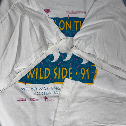 Nike Walk On The Wild Side 90s VTG T Shirt 1991 Polar Bear Animals PDX Oregon